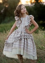 Load image into Gallery viewer, Toddler Reign Petticoat Dress in Lavender Plaid