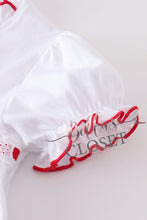Load image into Gallery viewer, Girls Premium White & Red Ruffle Gown