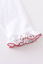 Load image into Gallery viewer, Girls Premium White & Red Ruffle Pajamas