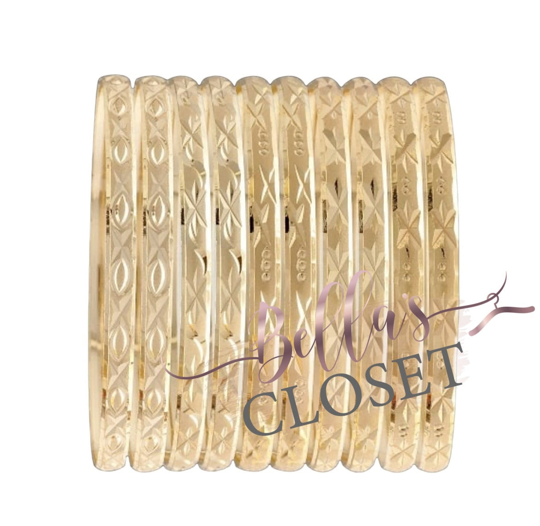 4mm Gold Layered Bangle Bracelets