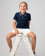 Load image into Gallery viewer, Navy Polo Shirt Short Set
