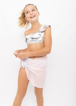 Load image into Gallery viewer, Pink Pareo with Silver petals
