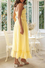 Load image into Gallery viewer, Spaghetti strap strappy bow tie swing maxi sun dress
