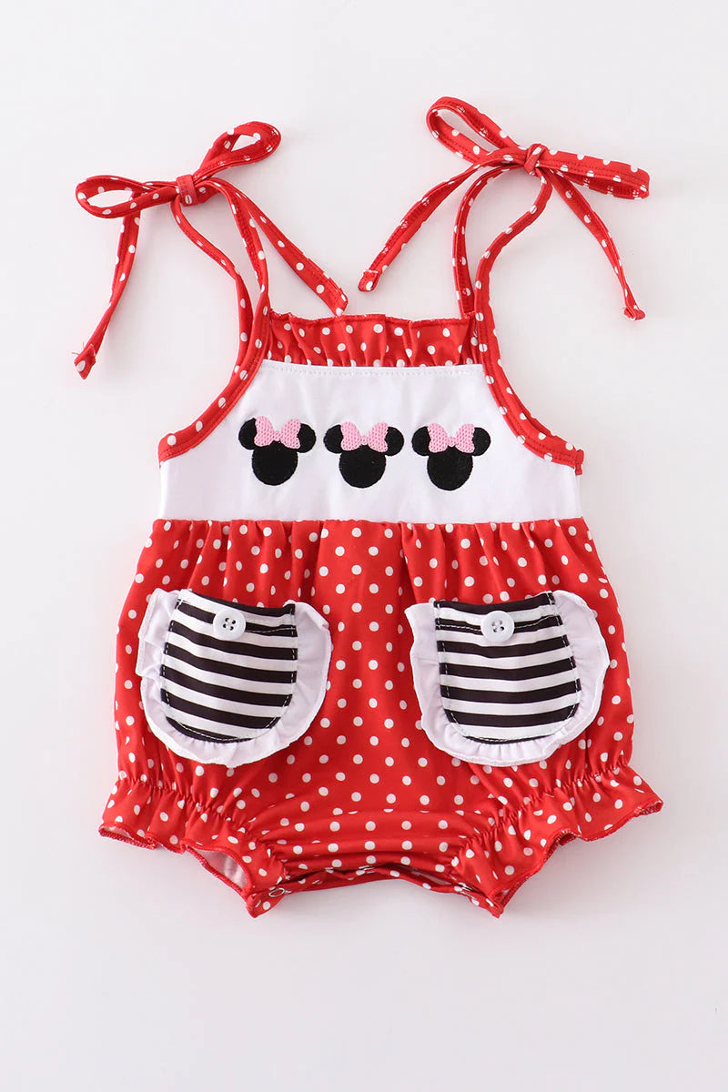 Red character embroidery girl bubble