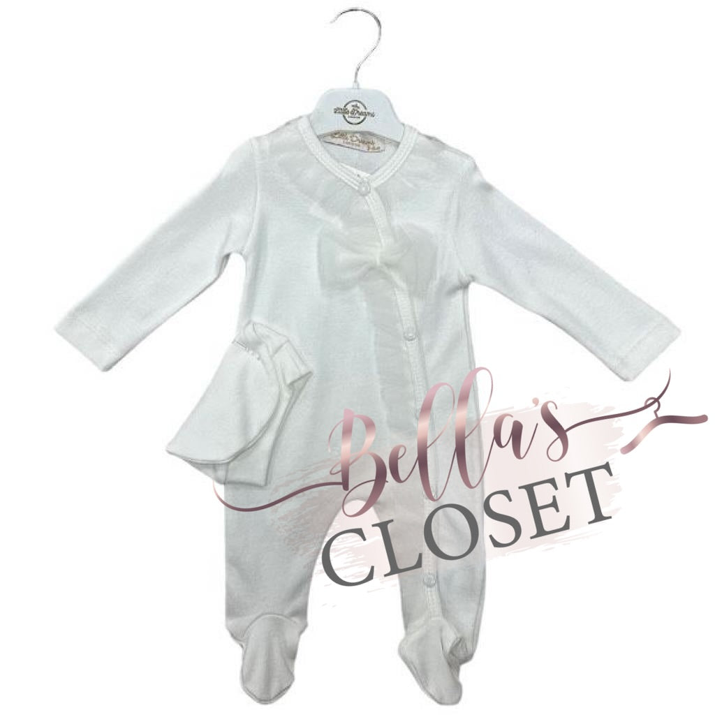Ivory Frill Footie set