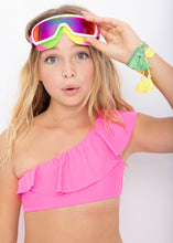 Load image into Gallery viewer, Neon Pink One Shoulder Bikini

