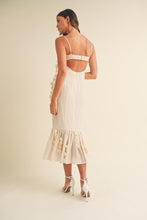 Load image into Gallery viewer, BUSTIER FLORAL DETAIL MIDI DRESS
