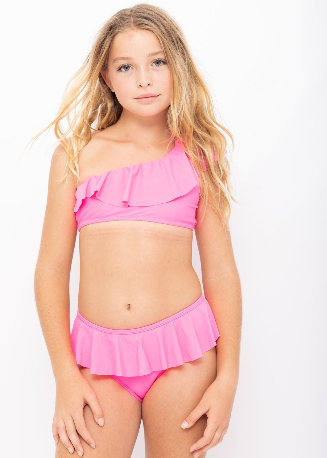 Neon Pink One Shoulder Bikini