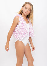 Load image into Gallery viewer, Light Pink Metallic  Petals Gilet

