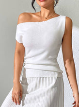 Load image into Gallery viewer, Casual One-Shoulder Sleeveless Knitted Vest Top
