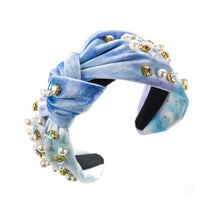 Load image into Gallery viewer, Rhinestone And Pearl Studded Tie Dye Headband
