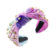 Load image into Gallery viewer, Rhinestone And Pearl Studded Tie Dye Headband

