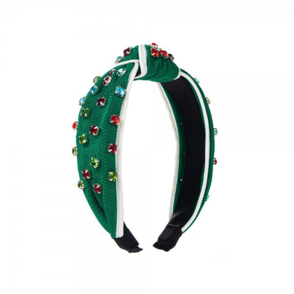 Green/Multi Top Knot Headband