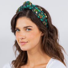 Load image into Gallery viewer, Red Holly Top Knot Headband
