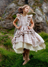 Load image into Gallery viewer, Toddler Reign Petticoat Dress in Lavender Plaid
