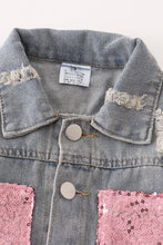 Load image into Gallery viewer, Denim Sequin Pocket Jacket
