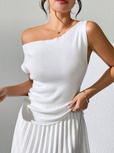 Load image into Gallery viewer, Casual One-Shoulder Sleeveless Knitted Vest Top
