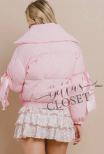 Load image into Gallery viewer, Pink Bow Puffer Jacket
