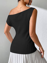 Load image into Gallery viewer, Casual One-Shoulder Sleeveless Knitted Vest Top
