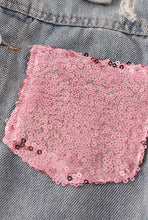Load image into Gallery viewer, Denim Sequin Pocket Jacket
