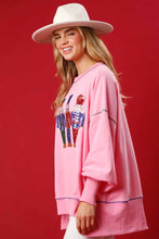 Load image into Gallery viewer, Pink sequins nutcracker sweatshirt for adult
