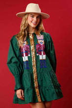 Load image into Gallery viewer, Forest nutcracker sequins ruffle adult dress
