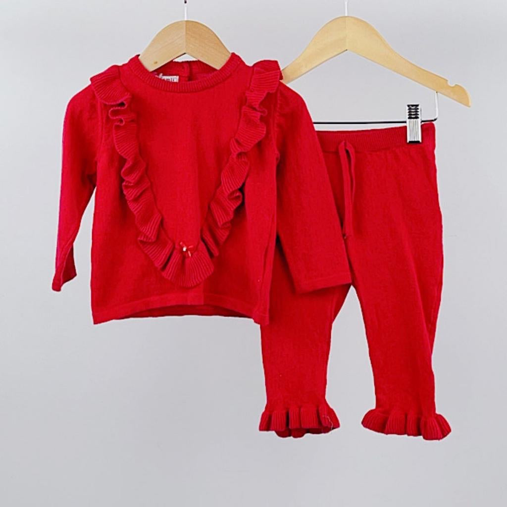 Red Frilled Knitwear