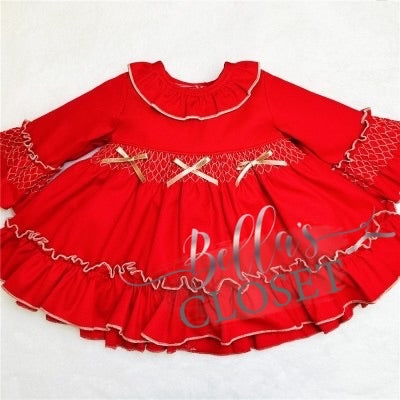 Baby Girl Red Puff Dress