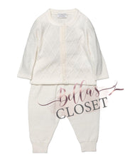 Load image into Gallery viewer, Off White Knitted Button Up 2pc Piece Set
