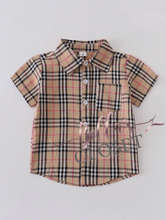 Load image into Gallery viewer, Brown Plaid Button Down Shirt
