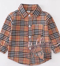 Load image into Gallery viewer, Brown Plaid Button Down Shirt
