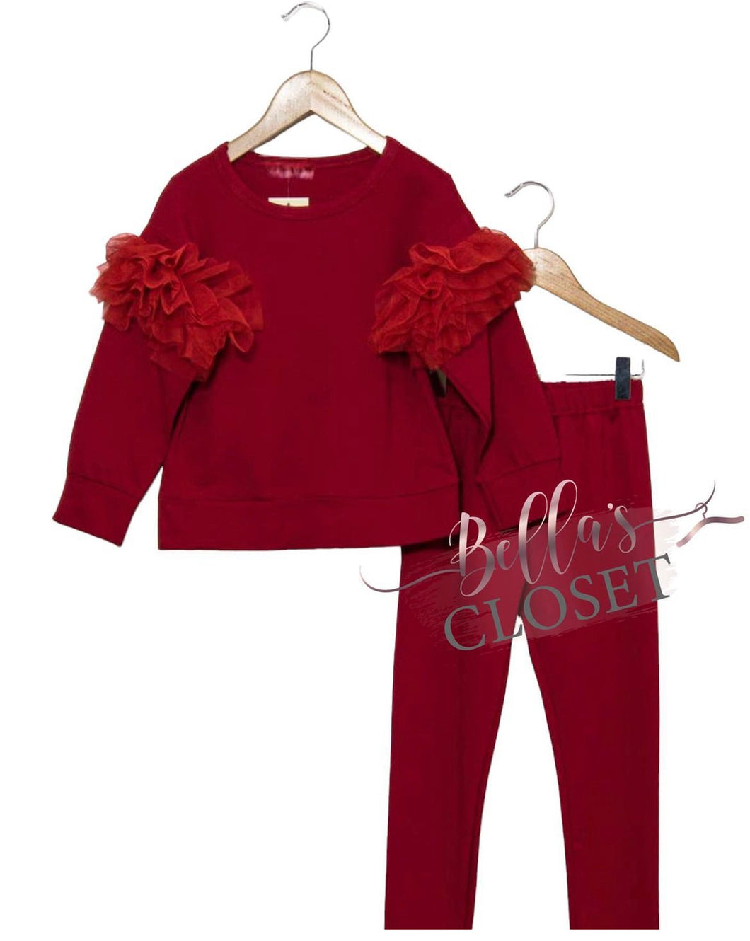 Red Tulle Ruffle Set
