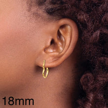 Load image into Gallery viewer, 14K Heart Shaped Hollow Hoop Earrings
