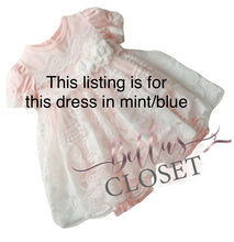 Load image into Gallery viewer, Mint/Blue romper dress
