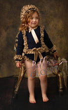 Load image into Gallery viewer, Ela Confeccion Navy Romper with Bonnet

