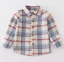 Load image into Gallery viewer, Boys Blue Plaid Button Down Shirt
