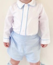 Load image into Gallery viewer, BoyS Blue Jam Pants &amp; White Shirt Set
