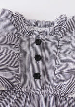 Load image into Gallery viewer, Grey Stripe Lace Ruffle Dress
