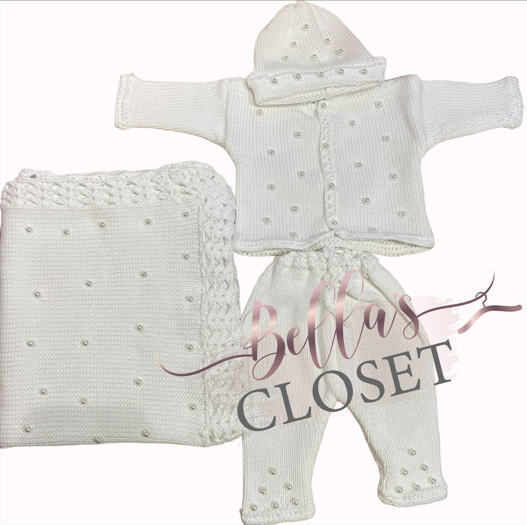 White Pearl 4pc Layette Set