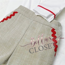 Load image into Gallery viewer, Baby Boy Grey &amp; Red Jam Pants &amp; Shirt Set
