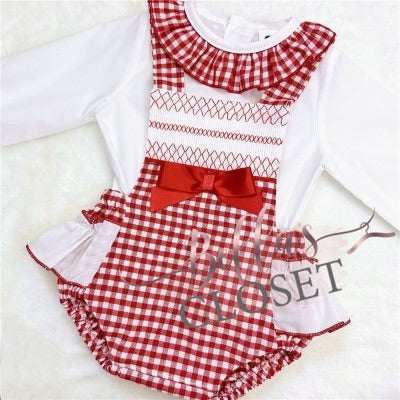 Baby Girl Red Romper with Shirt