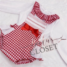 Load image into Gallery viewer, Baby Girl Red Romper with Shirt
