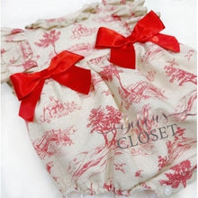 Load image into Gallery viewer, Baby Girl Beige and Red Romper with Bows
