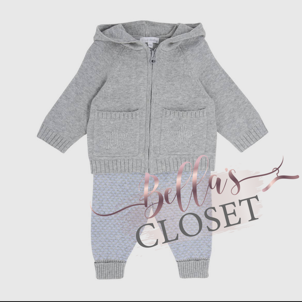 Baby Boys Knitted Hooded Jogset