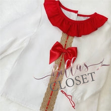 Load image into Gallery viewer, Girls Red &amp; Gold Skirt Set

