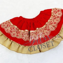 Load image into Gallery viewer, Girls Red &amp; Gold Skirt Set
