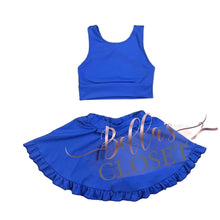 Load image into Gallery viewer, Blue Yoga Skort Set
