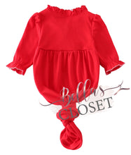 Load image into Gallery viewer, Premium Red Santa Claus Embroidery Gown 0/6m
