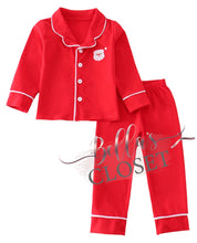 Load image into Gallery viewer, Boys Premium Red Santa Claus Embroidery Pajamas
