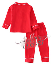Load image into Gallery viewer, Boys Premium Red Santa Claus Embroidery Pajamas
